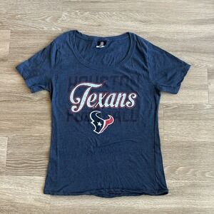 Houston Texans T Shirt Women's Medium Gray NFL Football Short Sleeve